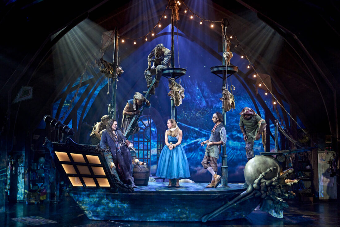 Toby Stephens, Hannah Saxby, Scott Karim and ensemble in Wendy & Peter Pan Photo Manuel Harlan